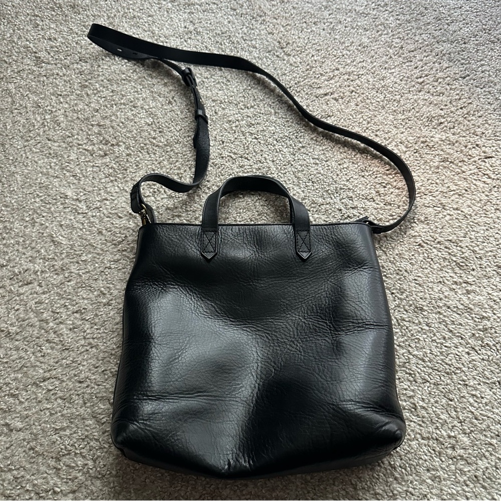 Madewell Black Leather Transport Crossbody Bag | Classic Minimalist Style